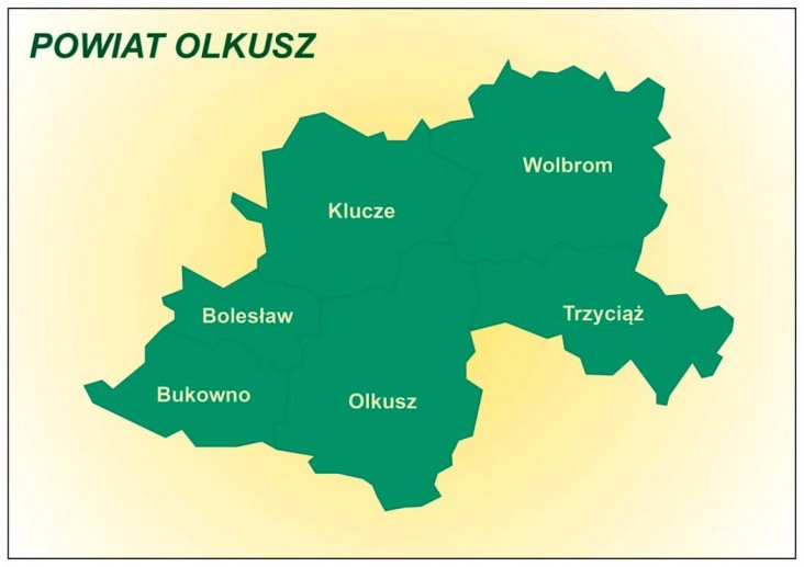 Strategia PCPR 2015-2020 Powiat Olkuski mapka